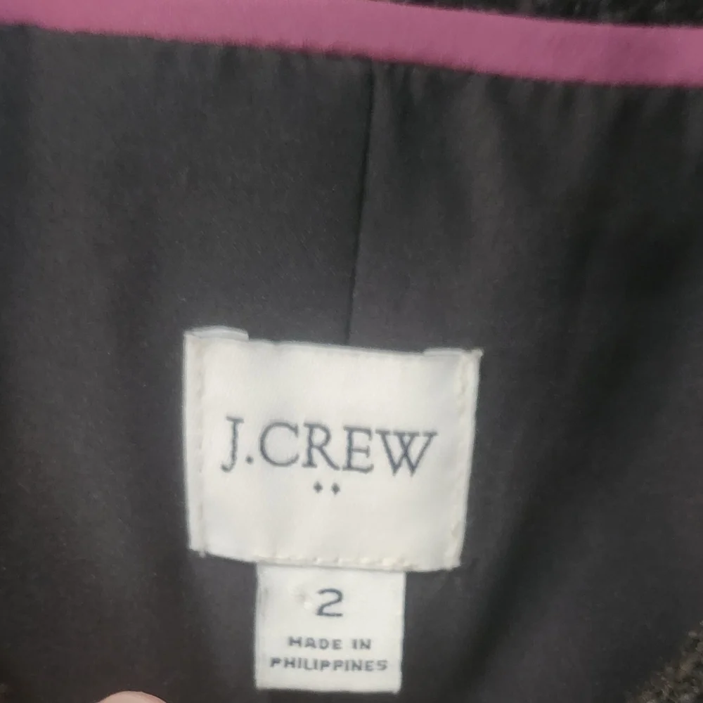 Women J. Crew Black Tweed Lady Jacket With Gold Tone Buttons Cropped Style Sz 2